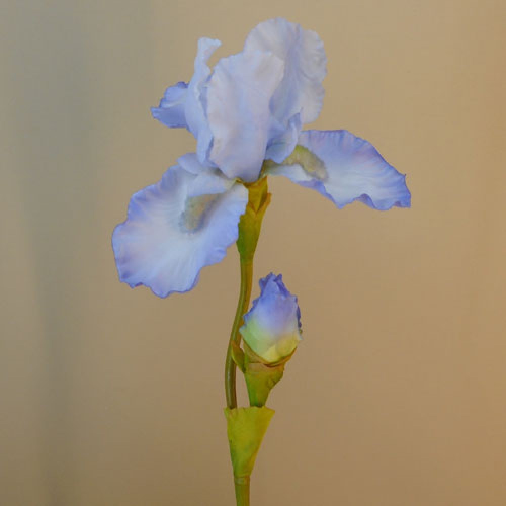 Artificial Flowers Large Flag Iris and Bud Blue 79cm